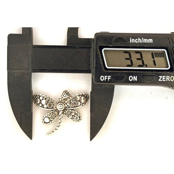 Vintage Sterling Silver Dragonfly Pendant 4.5g Boho Estate Jewelry - Picture 6 of 8